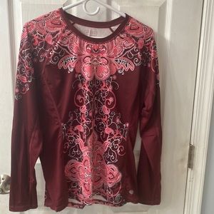 Athleta Womens light long sleeved workout top. size L.